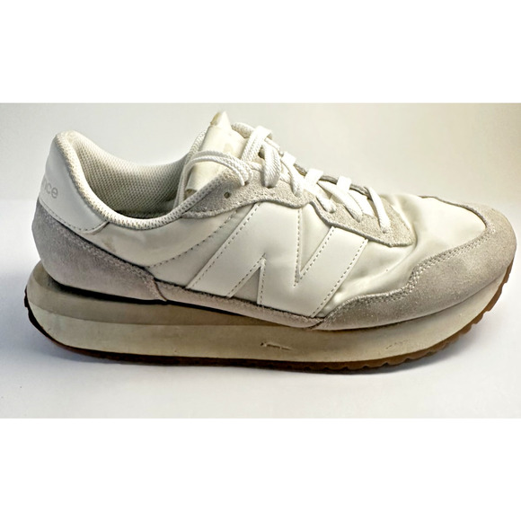 New Balance Shoes - New Balance 574 Women’s 10 White Gray Suede Platform Sneakers Athletic Shoes